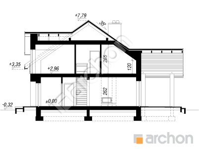 Проект дома ARCHON+ Дом в аурорах 18 (Г) Розріз будинку