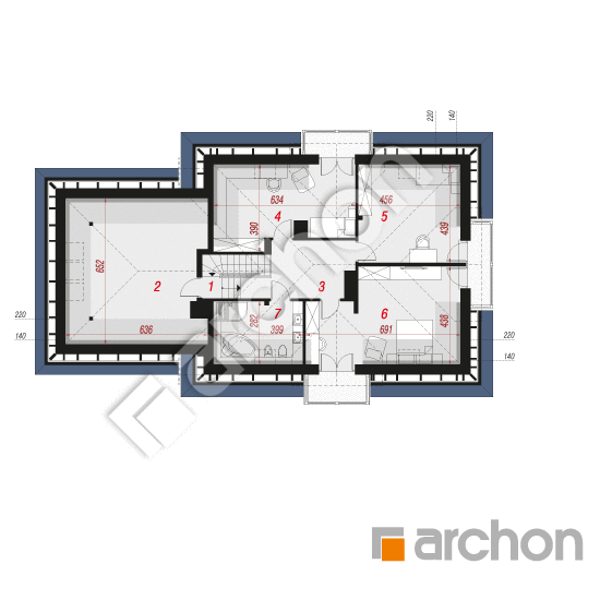 Проект дома ARCHON+ Дом в вербене 8 (Г2ПН) План мансандри