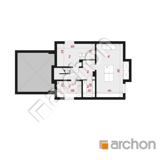 Проект будинку ARCHON+ Будинок у вербені 8 (Г2ПН) План підвалу