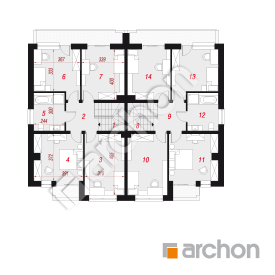 Проект будинку ARCHON+ Вілла Юлія 5 План першого поверху