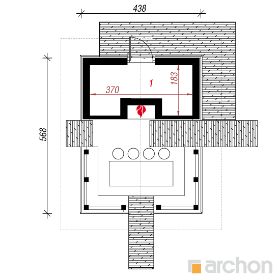 Проект будинку ARCHON+ Альтанка А3 План першого поверху
