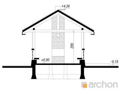 Проект дома ARCHON+ Беседка A3 Розріз будинку