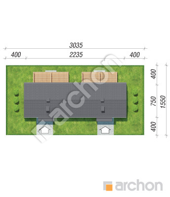 Проєкт будинку ARCHON+ Будинок в коручках 3 (Р2) Ситуація