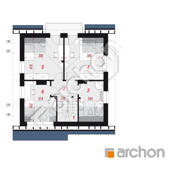 Проект дома ARCHON+ Дом под буками 4 вер.2 План мансандри