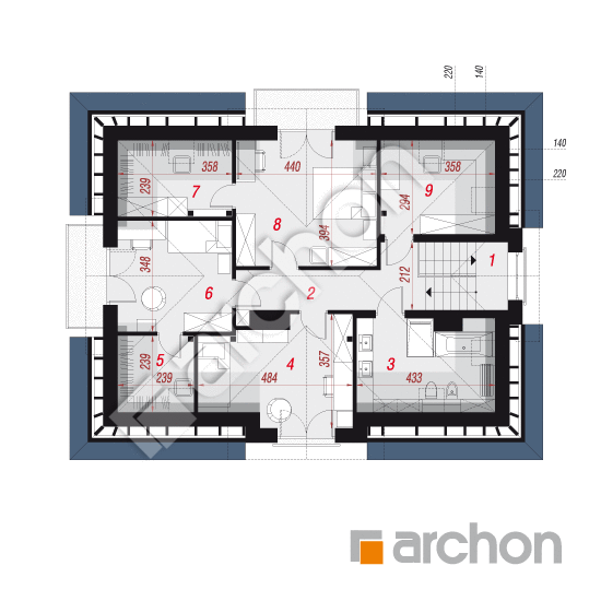 Проект будинку ARCHON+ Будинок в сливах 2 План мансандри
