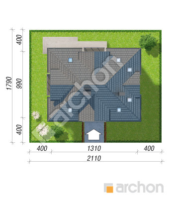 Проєкт будинку ARCHON+ Будинок в сливах 2 Ситуація