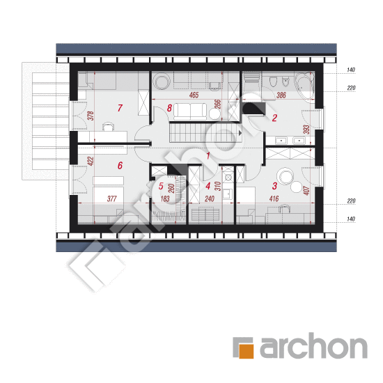 Проект дома ARCHON+ Дом в изопируме 12 План мансандри