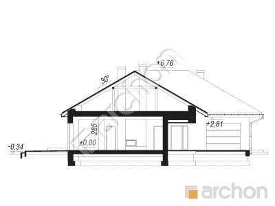 Проект дома ARCHON+ Дом в сирени 4 (Г) Розріз будинку