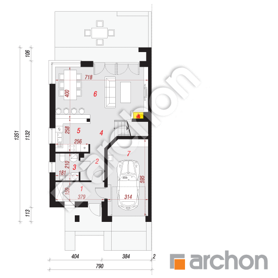 Проект будинку ARCHON+ Вілла Юлія (Б) вер.3 План першого поверху
