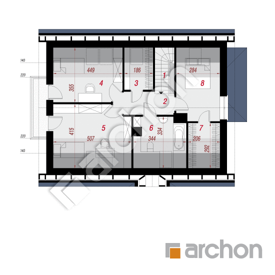 Проект будинку ARCHON+ Будинок мініатюрка 2 вер. 3 План мансандри