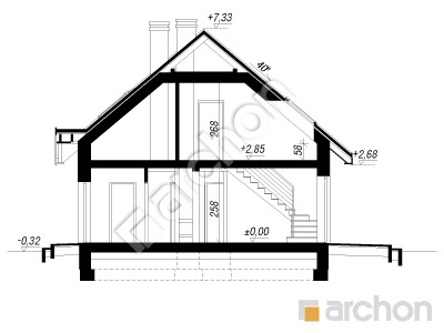 Проєкт будинку ARCHON+ Будинок мініатюрка 2 вер. 3 Розріз будинку