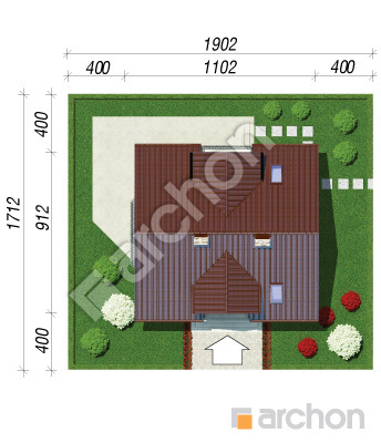 Проект дома ARCHON+ Дом в рододендронах 6 (В) вер.2 Ситуація