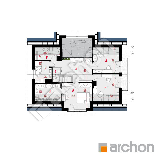 Проект будинку ARCHON+ Будинок під софорою План мансандри