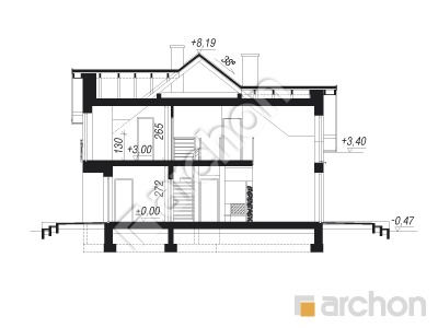 Проєкт будинку ARCHON+ Будинок під софорою Розріз будинку