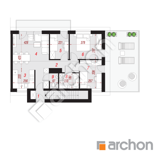 Проект будинку ARCHON+ Будинок в горобиннику (ГР2Б) План мансандри