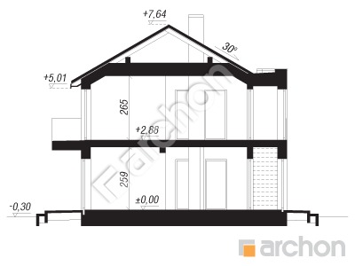Проект дома ARCHON+ Дом в рябиннике (ГР2Б) Розріз будинку