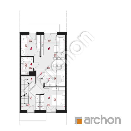 Проект будинку ARCHON+ Будинок в фіалках 10 (Р2С) План першого поверху