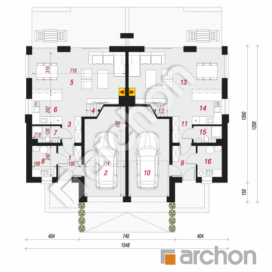 Проект будинку ARCHON+ Будинок в клематисах 27 (Р2) План першого поверху