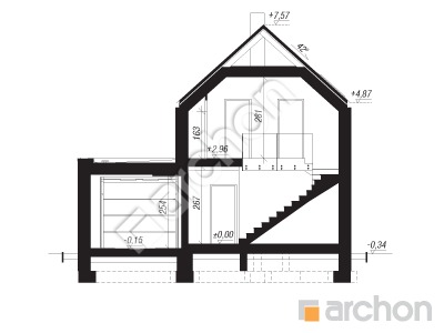 Проект дома ARCHON+ Дом в мускатах Розріз будинку