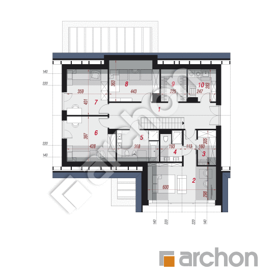 Проект будинку ARCHON+ Будинок в альбіціях (Г2) План мансандри