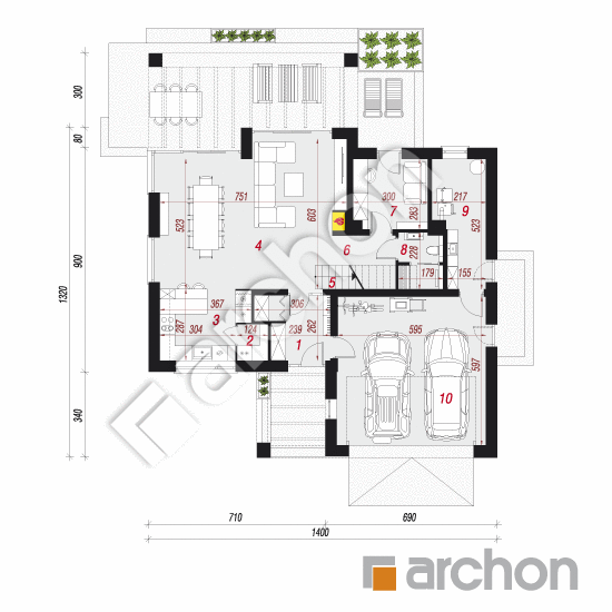 Проект будинку ARCHON+ Будинок в альбіціях (Г2) План першого поверху
