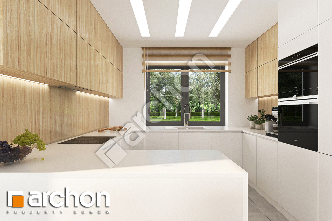 Проект дома ARCHON+ Дом в овсянницах 6 визуализация кухни 1 вид 1