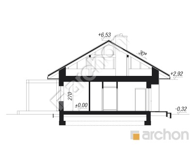 Проєкт будинку ARCHON+ Будинок у вівсянниці 6 Розріз будинку