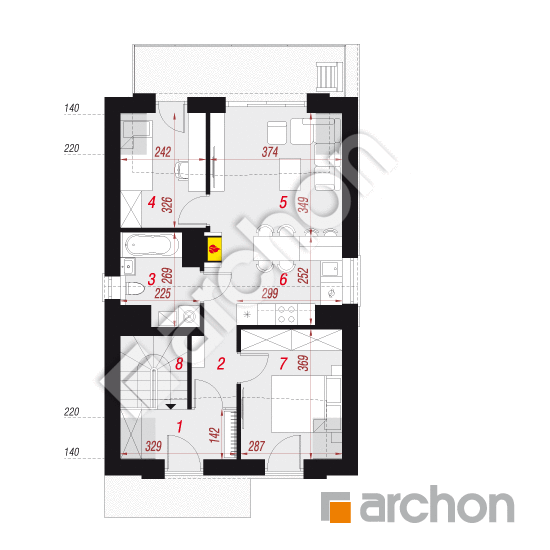 Проєкт будинку ARCHON+ Будинок в фіалках 7 (Р2) ver.2 План мансандри