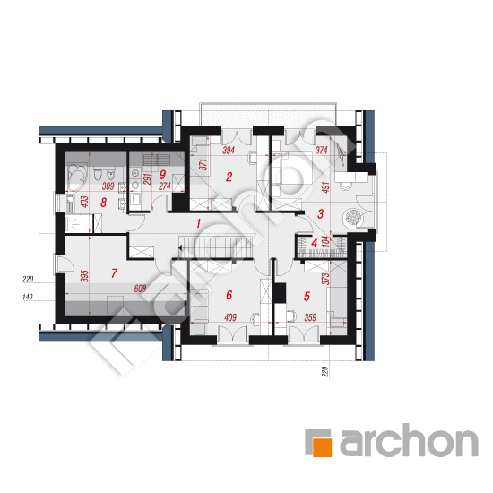 Проект дома ARCHON+ Дом в орлишках (Г2ПА) План мансандри