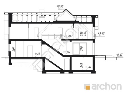 Проєкт будинку ARCHON+ Будинок в орлішках (Г2ПА) Розріз будинку