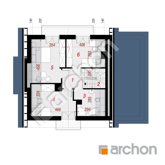 Проект будинку ARCHON+ Будинок в рододендронах 4 (НТ) План мансандри