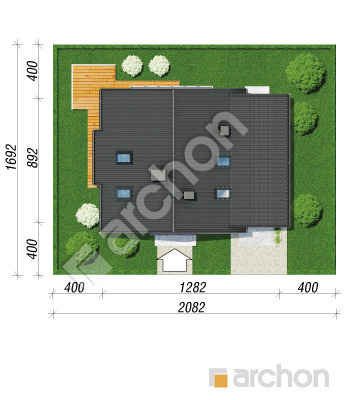 Проект дома ARCHON+ Дом в рододендронах 4 (НТ) Ситуація