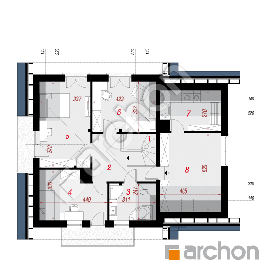 Проект будинку ARCHON+ Будинок в рододендронах 20 (Н) План мансандри