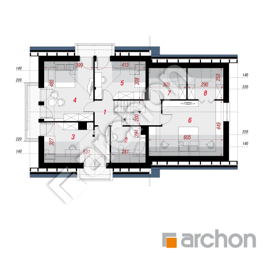 Проект будинку ARCHON+ Будинок в рододендронах 6 (Г2Н) вер.2 План мансандри