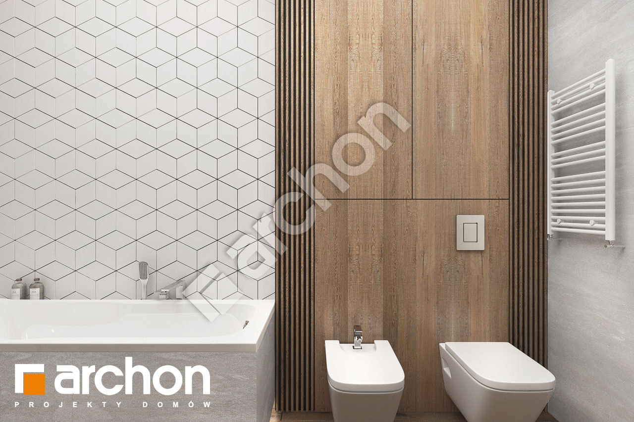 Проект будинку ARCHON+ Будинок в підсніжниках 9 (Г2) візуалізація ванни (візуалізація 3 від 3)