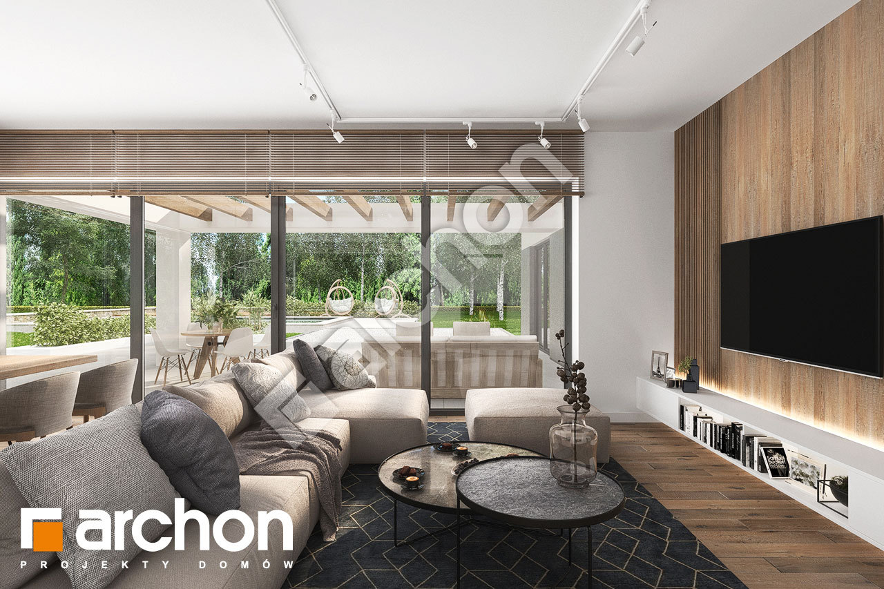 Проект будинку ARCHON+ Будинок в підсніжниках 9 (Г2) денна зона (візуалізація 1 від 4)