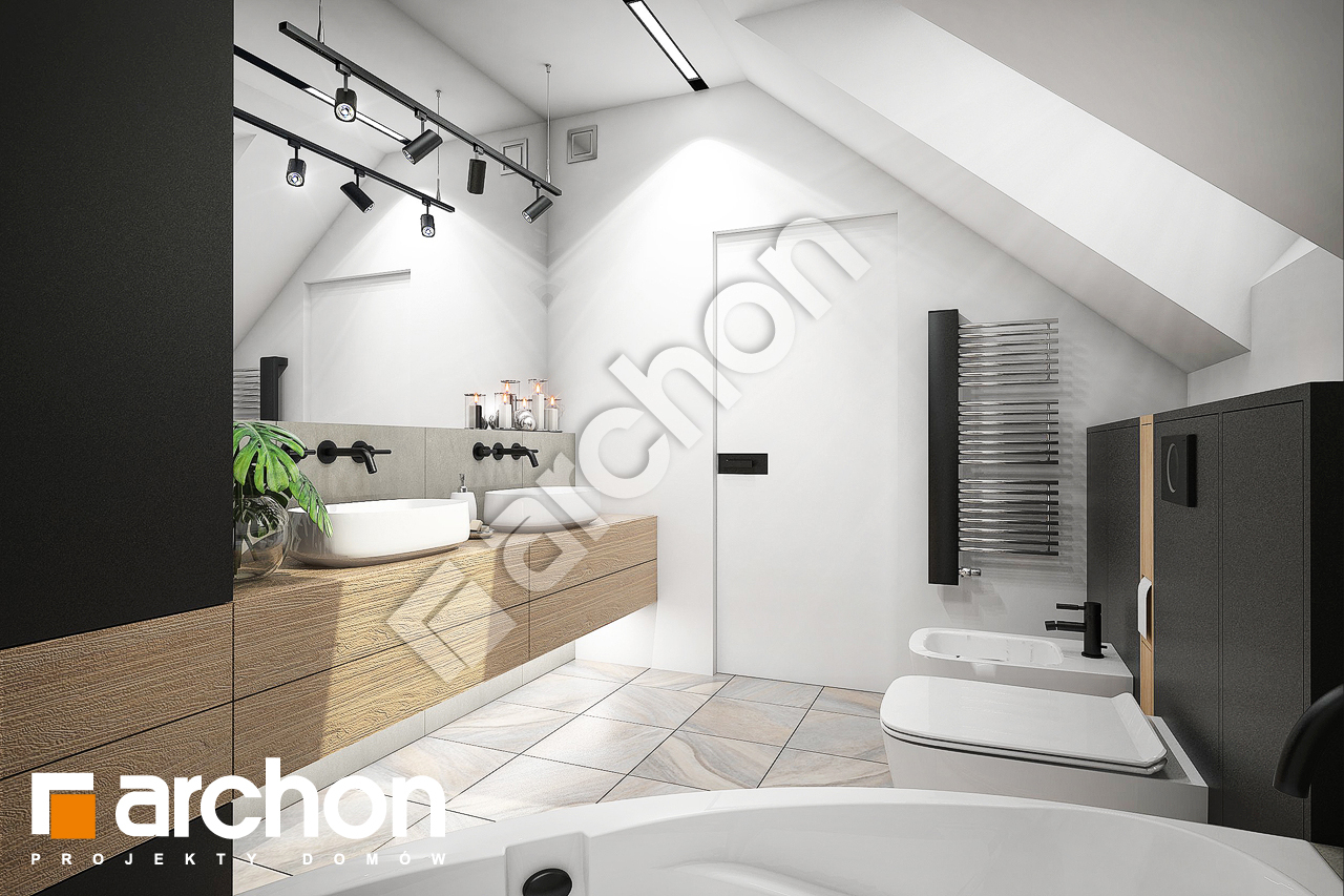 Проект будинку ARCHON+ Будинок в ізопірумі 8 (Г2) візуалізація ванни (візуалізація 3 від 2)