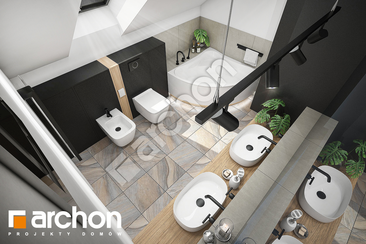 Проект будинку ARCHON+ Будинок в ізопірумі 8 (Г2) візуалізація ванни (візуалізація 3 від 4)