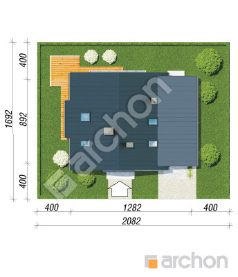 Проєкт будинку ARCHON+ Будинок в рододендронах 4 (H) Ситуація