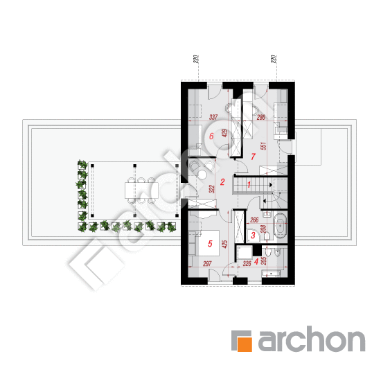 Проект будинку ARCHON+ Будинок в бататах План мансандри