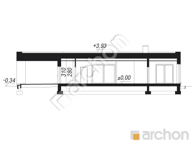 Проект дома ARCHON+ Дом в матуканах (Г2) Розріз будинку
