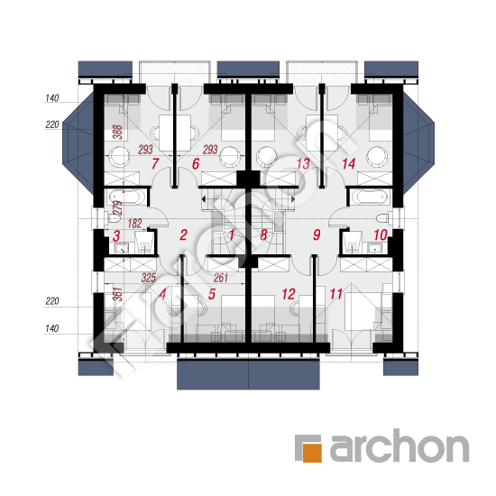 Проект будинку ARCHON+ Будинок в дельфініумі 3 вер.2 План мансандри