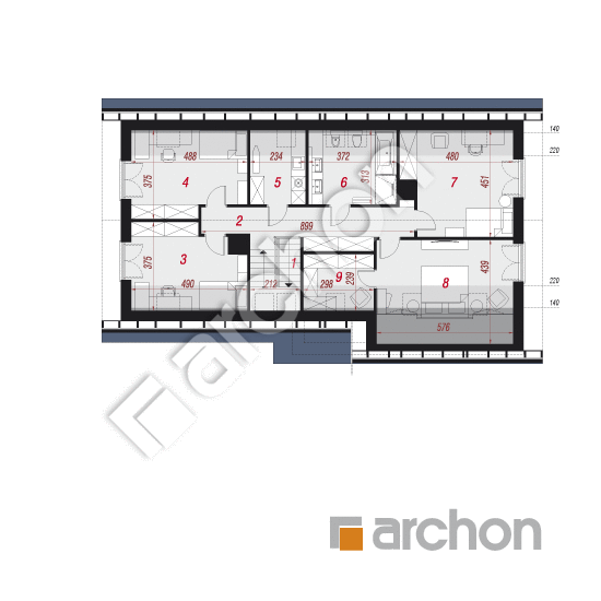 Проект будинку ARCHON+ Будинок в лосанах 2 (Г2) План мансандри