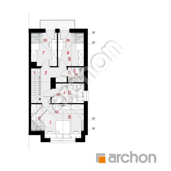 Проект будинку ARCHON+ Будинок під гінко 16 (ГБ) План мансандри