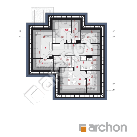 Проект будинку ARCHON+ Будинок в мачейках 3 (Г2) План мансандри
