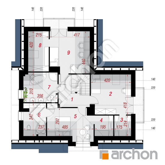 Проект дома ARCHON+ Дом в мнишках 2 План мансандри
