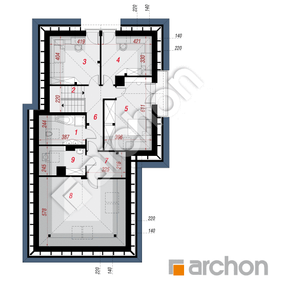 Проект дома ARCHON+ Дом в сантавиталии План мансандри