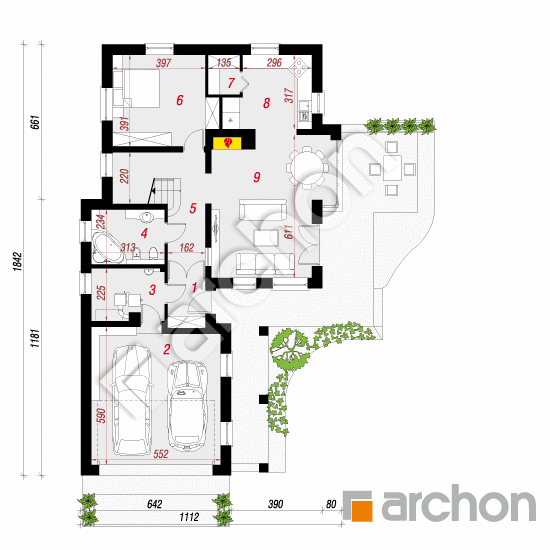 Проект дома ARCHON+ Дом в сантавиталии План першого поверху