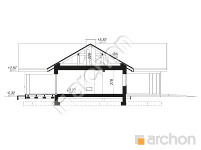 Проект дома ARCHON+ Дом в навлоциях 7 (Г2) Розріз будинку