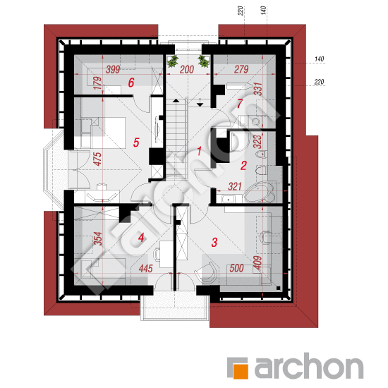 Проект будинку ARCHON+ Будинок в тим'яні 6 План мансандри